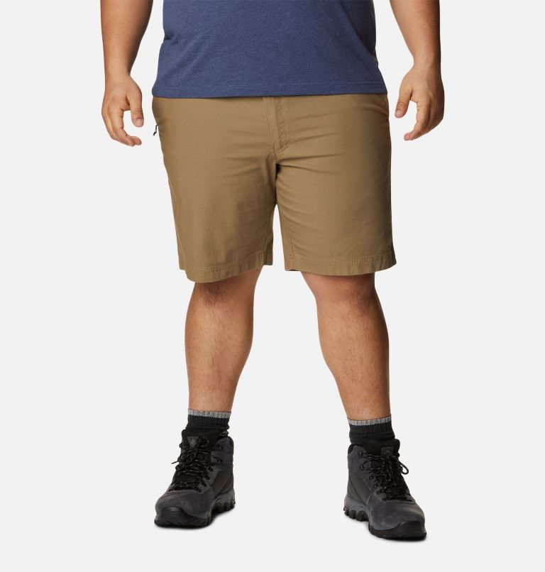Men\'s Columbia Flex ROC Shorts Brown | Plus Size CA-N6LC5